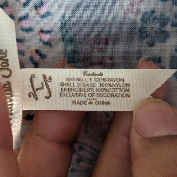 Matilda Jane Size Large Floral Embroidered Babydoll Blouse Tassel Scoop Neck - Picture 7 of 13